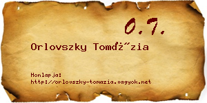 Orlovszky Tomázia névjegykártya